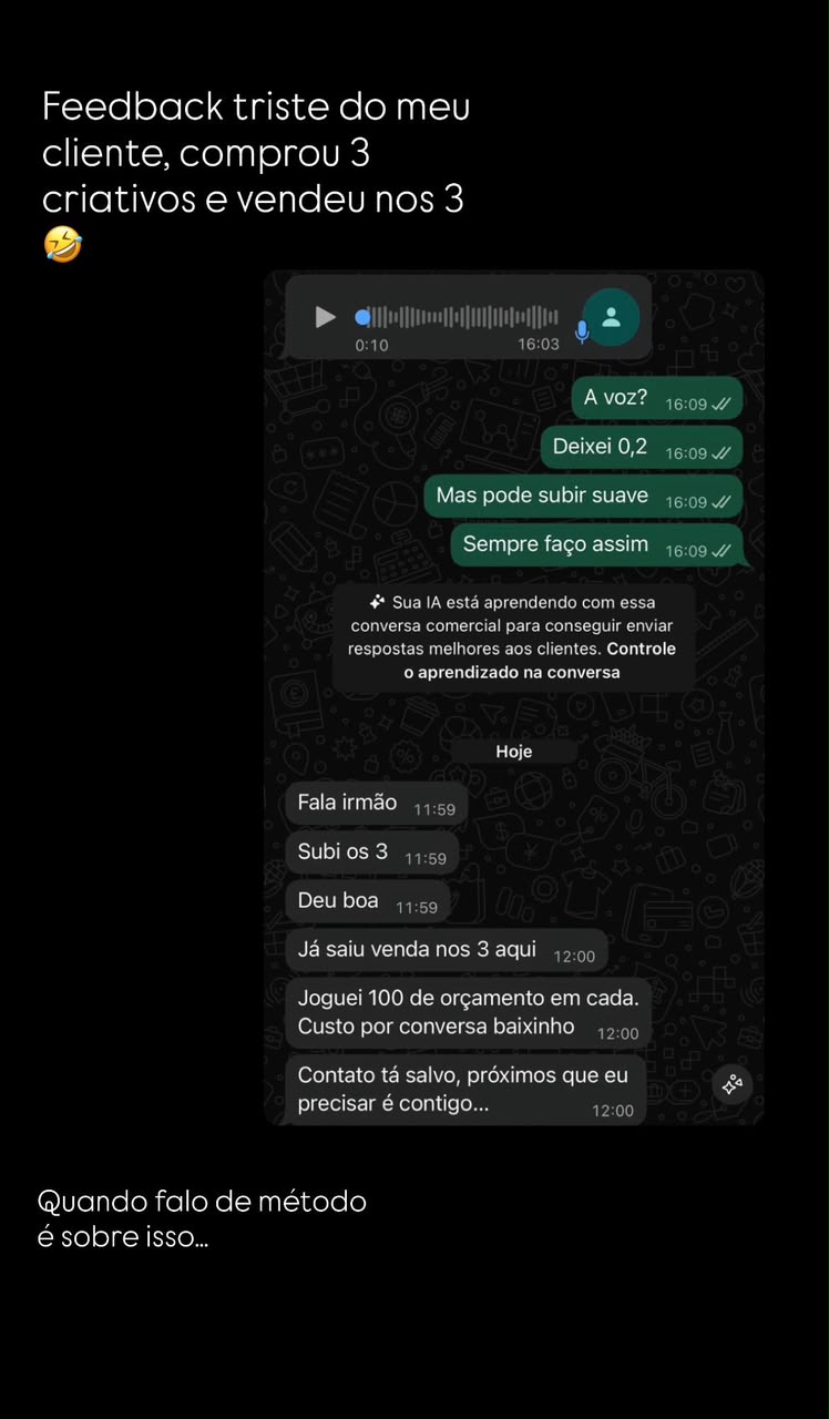 Registro original: Três criativos em campanha